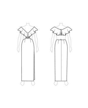Customize: Remove Peplum - Fame And Partners Ruffled V-neck Straight-fit Dress
