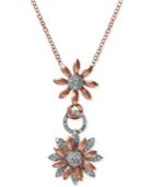 Effy Diamond Flower Pendant Necklace (1/2 Ct. T.w.) In 14k White And Rose Gold