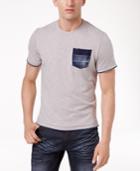 Inc International Concepts Men's Heathered Denim Pocket T-shirt, Created For Macy's