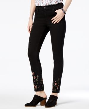 Style & Co Embroidered Skinny Jeans, Created For Macy's