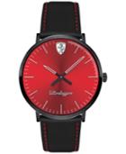 Ferrari Men's Ultraleggero Black Leather Strap Watch 40mm 0830334