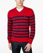Tommy Hilfiger Men's Signature Seattle Striped V-neck Sweater