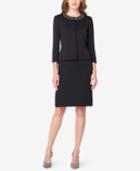 Tahari Asl Beaded Faille Skirt Suit