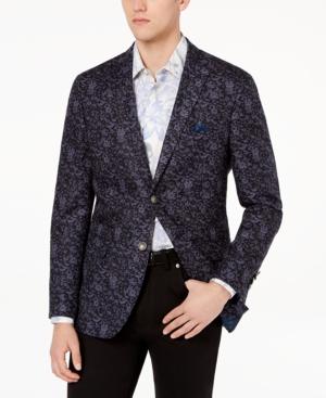 Tallia Orange Men's Modern-fit Navy Floral Sport Coat