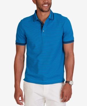 Nautica Men's Striped Slim Fit Pique Polo