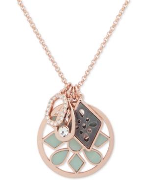 Ivanka Trump Rose Gold-tone Stone & Crystal Multi-charm 38 Slider Pendant Necklace