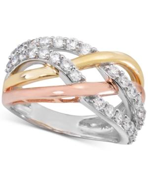 Giani Bernini Cubic Zirconia Tricolor Crisscross Ring, Created For Macy's