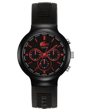 Lacoste L!ve Watch, Men's Chronograph Borneo Black Silicone Strap 44mm 2010652