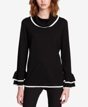 Calvin Klein Ruffle-cuff Cowl-neck Sweater