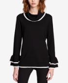 Calvin Klein Ruffle-cuff Cowl-neck Sweater