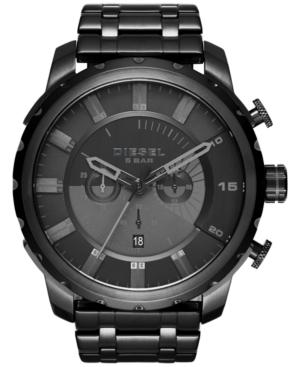 Diesel Men's Chronograph Stronghold Black Stainless Steel Bracelet Watch 48mm Dz4349