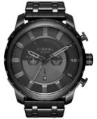 Diesel Men's Chronograph Stronghold Black Stainless Steel Bracelet Watch 48mm Dz4349