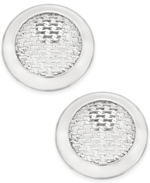 Charter Club Silver-tone Textured Stud Button Earrings, Only At Macy's
