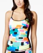 Anne Cole Locker Block-print Active Tankini Top Women's Swimsuit