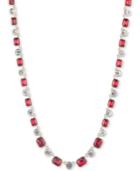 Anne Klein Gold-tone Crystal & Red Stone Collar Necklace