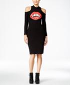 Material Girl Juniors' Graphic Cold-shoulder Bodycon Dress, Only At Macy's