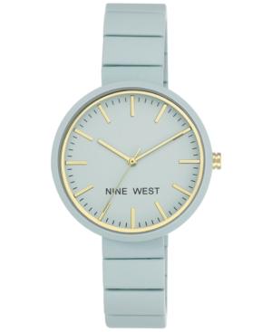 Nine West Women's Blue Rubberized Link Bracelet Watch 36mm