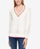 Tommy Hilfiger Cotton Mixed-knit Cricket Sweater, Only At Macy's