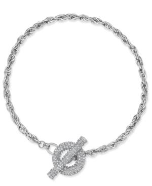 Inc International Concepts Silver-tone Crystal Toggle Chain Necklace, Only At Macy's