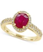 Effy Amore Ruby (1-3/8 Ct. T.w.) And Diamond (1/3 Ct. T.w.) Ring In 14k Gold