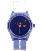Harajuku Lovers Unisex Emoji Designed By Gwen Stefani Blue And White Printed Strap Watch 40mm Hl2323