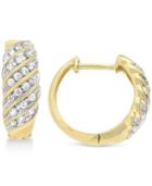 Wrapped In Love Diamond Channel Hoop Earrings (1/2 Ct. T.w.) In 10k Gold, Only At Macy's