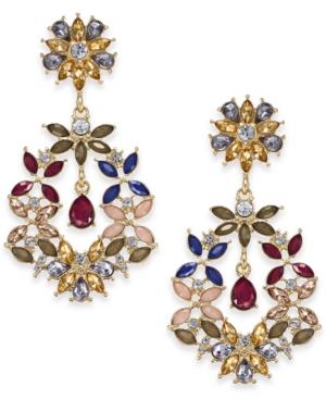 I.n.c. Gold-tone Multi-stone Drop Earrings, Created For Macy's