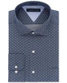 Tommy Hilfiger Easy Care Indigo Floral-print Dress Shirt