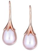 Pink Cultured Freshwater Pearl (9mm) Drop Earrings In 14k Rose Gold