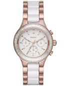 Dkny Women's Chambers Two-tone Stainless Steel And Ceramic Bracelet Watch 38mm Ny2498