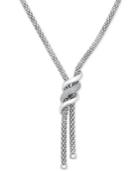 Diamond Swirl Lariat Necklace (1/3 Ct. T.w.) In Sterling Silver, 20 + 3 Extender