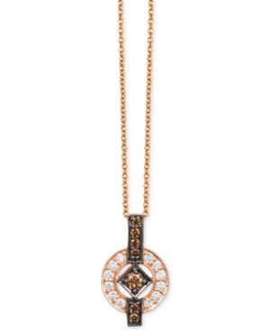 Le Vian Chocolatier Deco Estate Collection Diamond Circle 18 Pendant Necklace (1/3 Ct. T.w.) In 14k Rose Gold