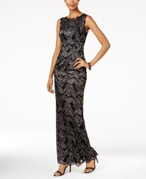 Adrianna Papell Two-tone Lace Gown