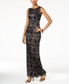 Adrianna Papell Two-tone Lace Gown