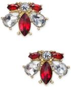 Charter Club 14k Gold-plated Red & Clear Crystal Stud Earrings, Only At Macy's