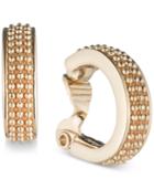 Anne Klein Gold-tone Ball Chain Clip-on Hoop Earrings