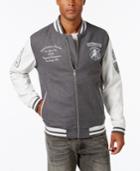 Sean John Men's Multi-patch Wool Blend & Faux Leather Varsity Jacket, Only At Macy's