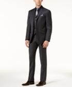 Tallia Men's Slim-fit Sharkskin Vested Suit