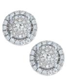 Diamond Round Cluster Stud Earrings (3/4 Ct. T.w.) In 14k White Gold