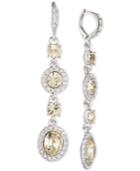 Givenchy Silver-tone Crystal & Stone Linear Drop Earrings, Created For Macy's