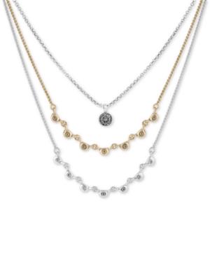 Lucky Brand Two-tone Crystal Triple-layer Necklace, 17 + 2 Extender