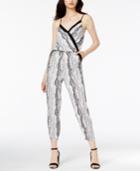 Bar Iii Printed Surplice Jumpsuit, Created For Macy's