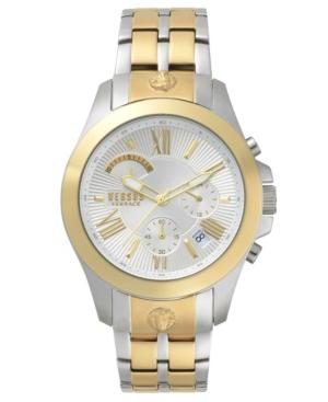 Versus Men's Chrono Lion Extension Two Tone Gold/silver Bracelet Watch 44mm