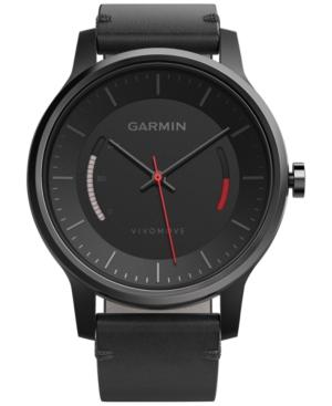 Garmin Women's Vivomove Classic Black Leather Strap Activity Tracking Smart Watch 42mm 010-01597-12