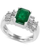 Brasilica By Effy Emerald (2-1/5 Ct. T.w.) And Diamond (5/8 Ct. T.w.) Ring In 14k White Gold
