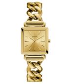 Guess Women's Gold-tone Stainless Steel Chain Bracelet Watch 28x28mm