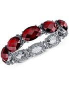 2028 Silver-tone Red Faceted Stone Stretch Bracelet, A Macy's Exclusive Style