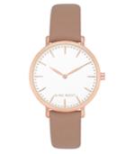 Nine West Women's Dusty Rose Faux Leather Strap Watch 42mm