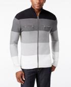 I.n.c. Men's Copperfield Striped Zip-front Sweater, Created For Macy's