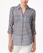 Maison Jules Long-sleeve Gingham Shirt, Only At Macy's